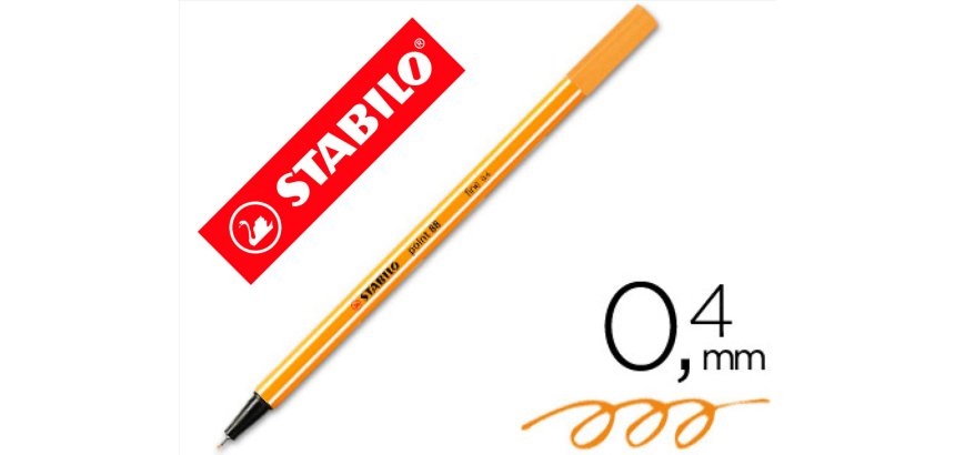 Rotulador stabilo punta de fib ra point 88 albaricoque punta fina 0,4mm