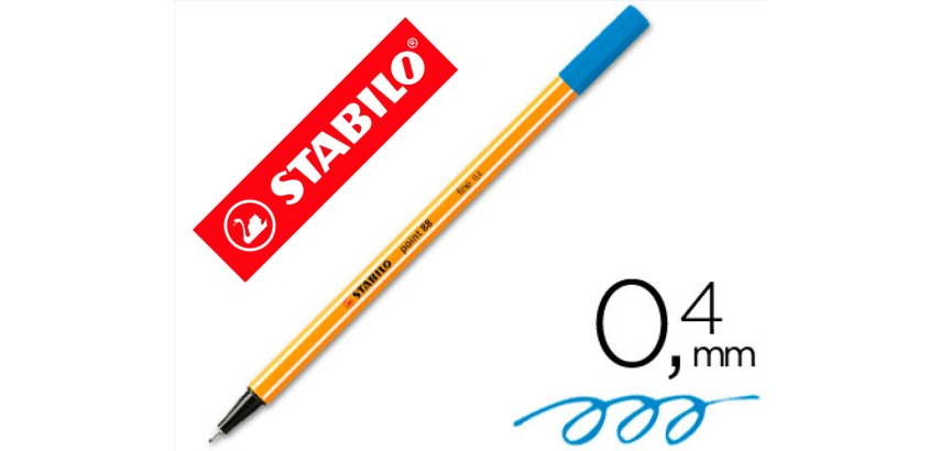 Rotulador stabilo punta de fib ra point 88 azul ultramar punta fina 0,4mm