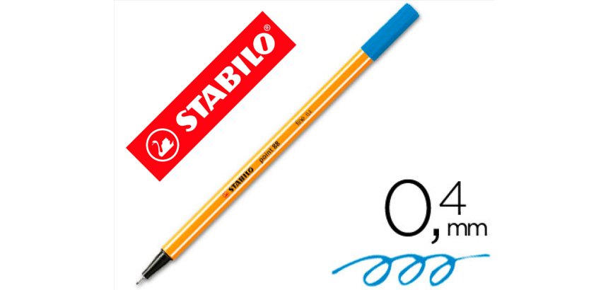 Rotulador stabilo punta de fib ra point 88 azul ultramar punta fina 0,4mm