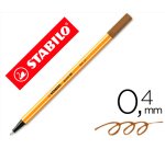 Rotulador stabilo punta de fib ra point 88 marron punta fina 0,4mm