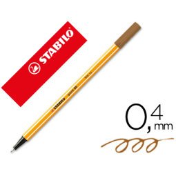 Rotulador stabilo punta de fib ra point 88 marron punta fina 0,4mm