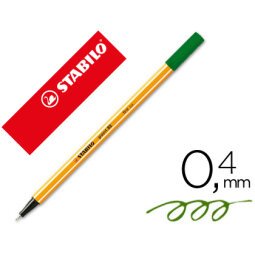 Rotulador stabilo punta de fib ra point 88 verde oliva punta fina 0,4mm