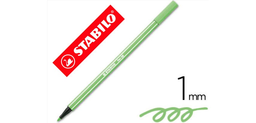 Rotulador stabilo acuarelable pen 68 verde hielo punta gruesa 1mm