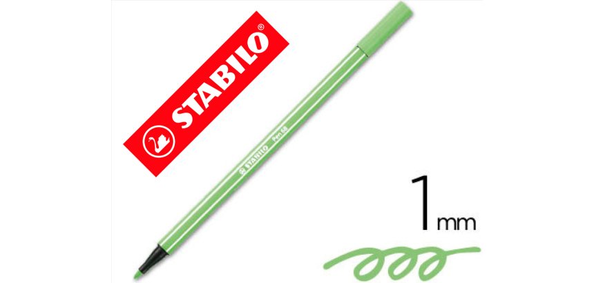 Rotulador stabilo acuarelable pen 68 verde hielo punta gruesa 1mm