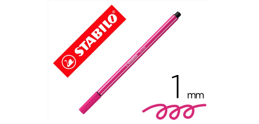 Rotulador stabilo acuarelable pen 68 rosa punta gruesa 1mm