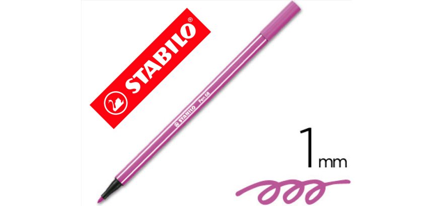 Rotulador stabilo acuarelable pen 68 lila punta gruesa 1mm