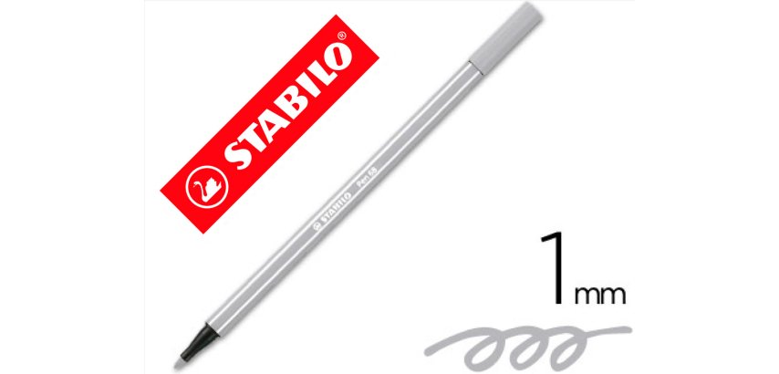 Rotulador stabilo acuarelable pen 68 gris azulado palido punta gruesa 1mm