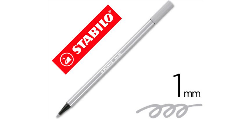 Rotulador stabilo acuarelable pen 68 gris azulado palido punta gruesa 1mm