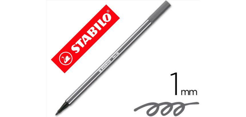 Rotulador stabilo acuarelable pen 68 gris azulado medio punta gruesa 1mm