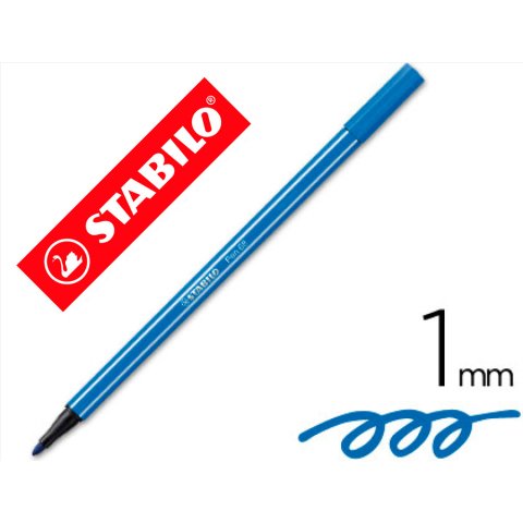 Rotulador stabilo acuarelable pen 68 azul marino punta gruesa 1mm