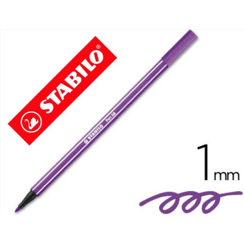Rotulador stabilo acuarelable pen 68 violeta punta gruesa 1mm