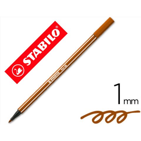Rotulador stabilo acuarelable pen 68 marron punta gruesa 1mm