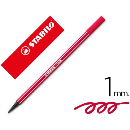 Rotulador stabilo acuarelable pen 68 rojo oscuro punta gruesa 1mm