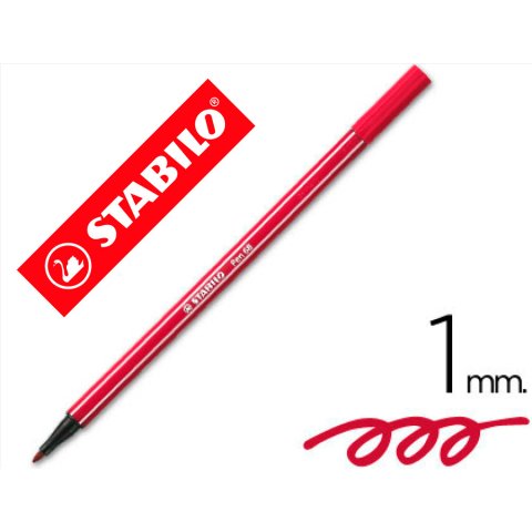 Rotulador stabilo acuarelable pen 68 rojo oscuro punta gruesa 1mm