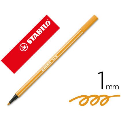 Rotulador stabilo acuarelable pen 68 naranja punta gruesa 1mm