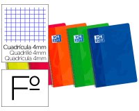 Bloc espiral oxford cartoncillo folio 80 hojas cuadros 4 mm