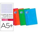 Bloc espiral oxford cartoncillo cuarto 80 hojas cuadros 4 mm