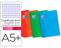 Bloc espiral oxford cartoncillo cuarto 80 hojas cuadros 4 mm