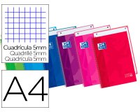 Bloc espiral oxford tapa extradura microperforado din a4 80 hojas cuadros 5mm colores surtidos