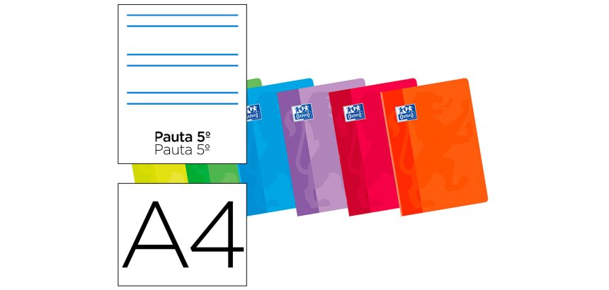 Libreta escolar oxford 48 h din a4 2 rayas pauta