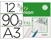 Papel vegetal guarro din a3 90 gr minipack de 12 hojas