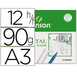 Papel vegetal guarro din a3 90 gr minipack de 12 hojas
