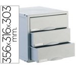 Fichero cajones de sobremesa archisystem 356x316x303 mm 3 cajones color gris