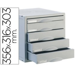 Fichero cajones de sobremesa archisystem 356x316x303 mm 5 cajones color gris 4 de 52mm y 1 de 22mm