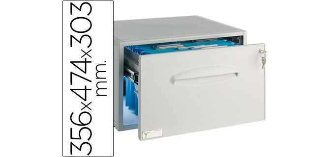 Archivador archisystem para carpetas colgantes con cerradura 356x474x303 mm color gris