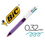 Boligrafo bic cuatro colores con grip colores pastel punta 1 mm