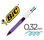 Boligrafo bic cuatro colores con grip colores pastel punta 1 mm