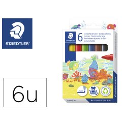 Rotulador staedtler color jumbo trazo 3 mm estuche de 6 unidades colores surtidos