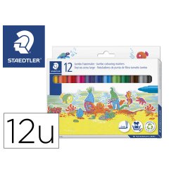 Rotulador staedtler color jumbo trazo 3 mm estuche de 12 unidades colores surtidos