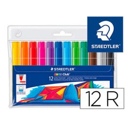 Rotulador staedtler color jumbo trazo 3 mm estuche de 12 unidades colores surtidos