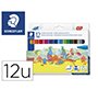 Rotulador staedtler color jumbo trazo 3 mm estuche de 12 unidades colores surtidos