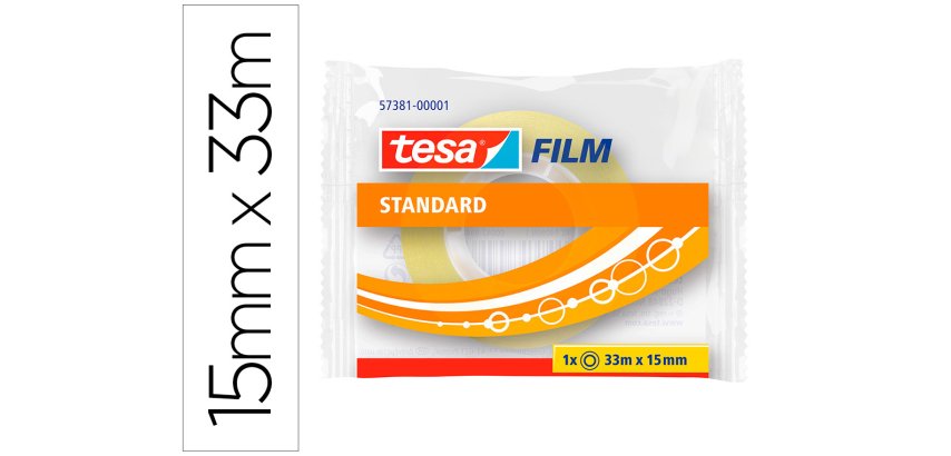 Cinta adhesiva tesa standard 33 m x 15 mm