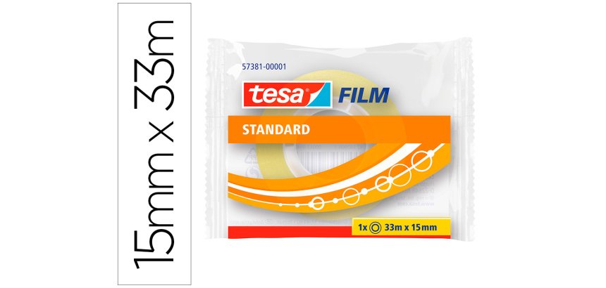 Cinta adhesiva tesa standard 33 m x 15 mm