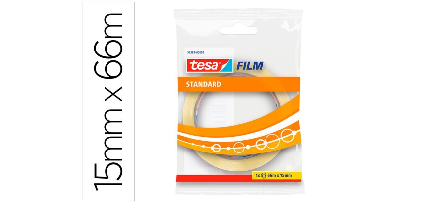 Cinta adhesiva tesa standard 66 m x 15 mm