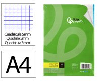 Recambio liderpapel a4 120 hojas 80g/m2 cuadro 5mm sin margen 4 taladros bandas de 5 colores