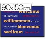Alfombra fast-paperflow antipolvo de poliamido bienvenido azul 90x150 cms