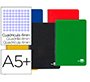 Cuaderno espiral liderpapel cuarto tapa dura 80h 75gr cuadro 4mm con margen colores surtidos