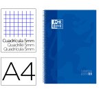 Bloc espiral oxford tapa extradura microperforado din a4 80 hojas cuadros 5mm color azul