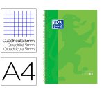 Bloc espiral oxford tapa extradura microperforado din a4 80 hojas cuadros 5mm color verde