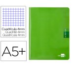 Libreta liderpapel scriptus a5 48 hojas 90gr cuadro 4mm con margen color verde