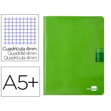 Libreta liderpapel scriptus a5 48 hojas 90g/m2 cuadro 4mm con margen color verde