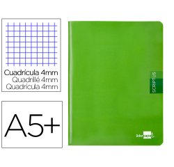 Libreta liderpapel scriptus a5 48 hojas 90g/m2 cuadro 4mm con margen color verde