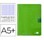 Libreta liderpapel scriptus a5 48 hojas 90gr cuadro 4mm con margen color verde