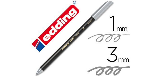 Rotulador edding punta fibra 1200 plata n. 54 punta redonda 1-3 mm