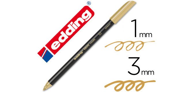 Rotulador edding punta fibra 1200 oro n. 53 punta redonda 1-3 mm