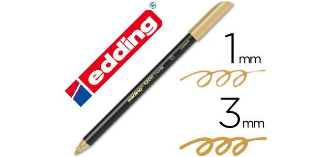 Rotulador edding punta fibra 1200 oro n. 53 punta redonda 1-3 mm